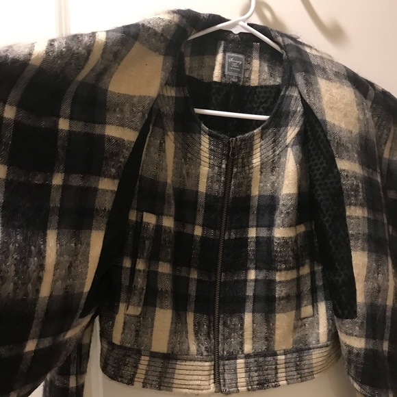 Seventy two changes plaid cropped wool jacket 2 - Picture 5 of 6
